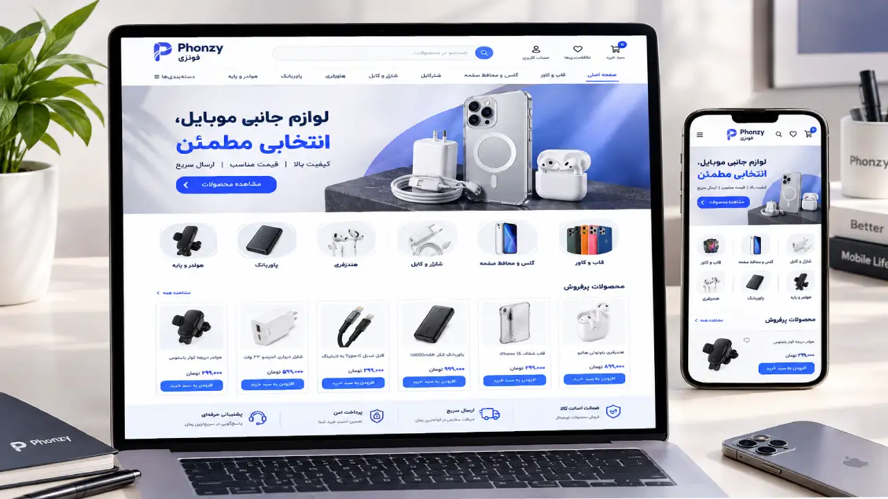 نمونه طراحی قالب HTML صفحه اصلی سایت
